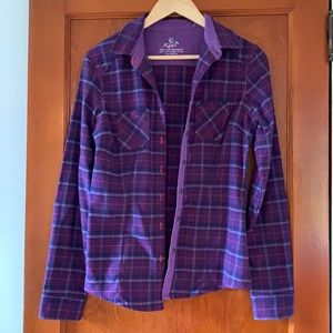 Purple plaid button down